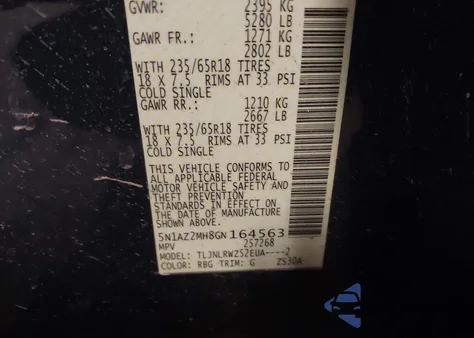 2016 Nissan Murano Sl from USA, damaged, VIN 5N1AZ2MH8GN164563